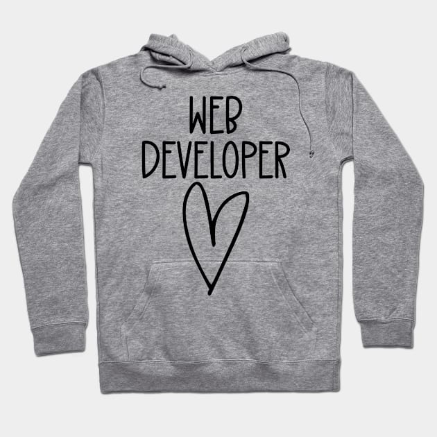 Web Developer Heart Hoodie by HaroonMHQ